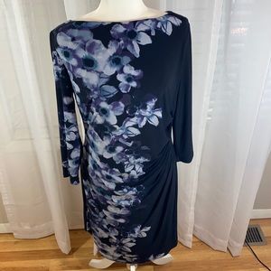 Lauren Ralph Lauren Navy Floral Print Dress 14